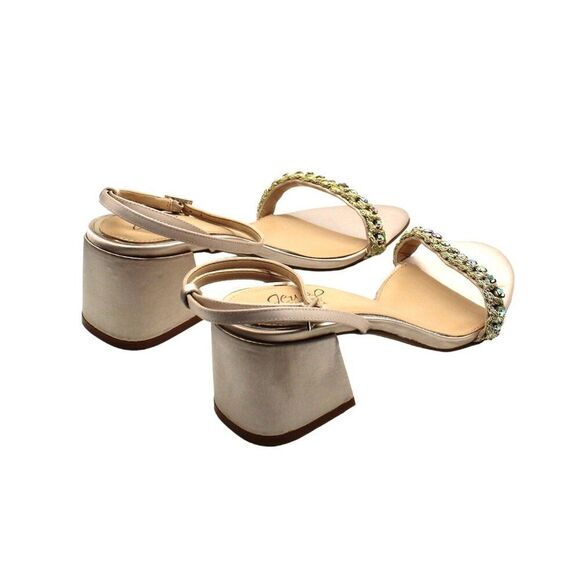 Jewel Badgley Mischka Women Tan Sandals - Picture 4 of 8